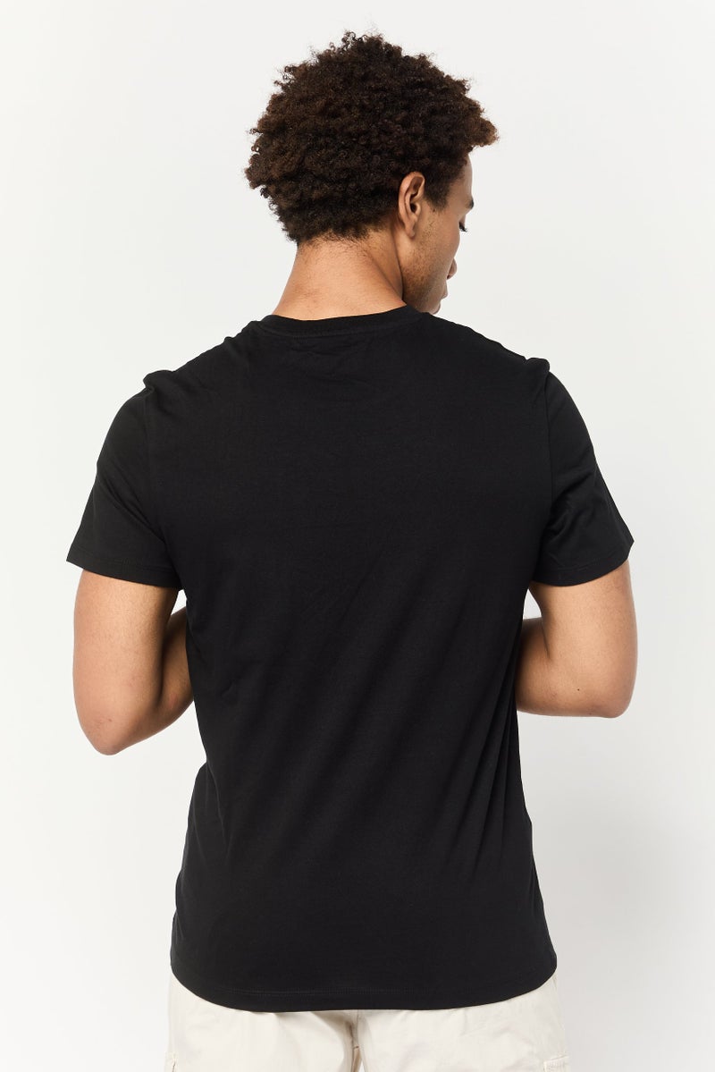 Celio Men Crew Neck Short Sleeve Graphic Print T-shirt, Black - Image 4