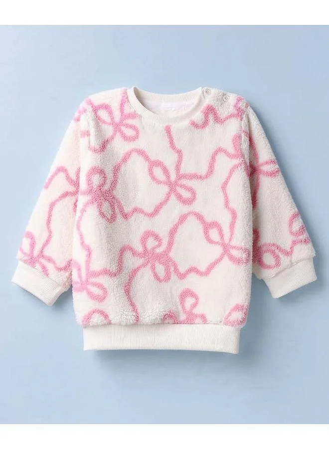 Babyhug Babyhug Fur Woven Full Length Printed Winter Wear Co-Ords Suit - Pink