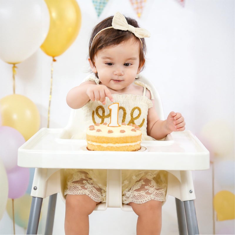 TITKKOP Baby Girl 1st Birthday Clothes One Year Old Tulle Romper Sleeveless Bodysuit Cake Smash Outfits(apricot2,12-18M) - Image 2