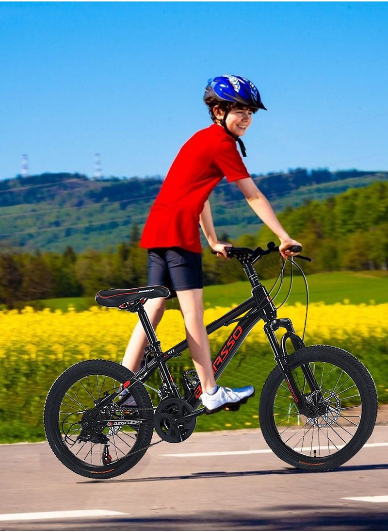 begasso 20-22 Inch Mountain Bike Dual Disc Brake, Lightweight and Stable Bicycle for Kids, with Adjustable Seat for 6-12 Years Boys and Girls  - Image 2