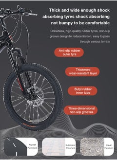 begasso 20-22 Inch Mountain Bike for 6-12 Years Kids Boys and Girls, High Carbon Steel Lightweight and Stable Bicycle for Youth and Adult, with Adjustable Seat and Dual Brake Cycle  - Image 4