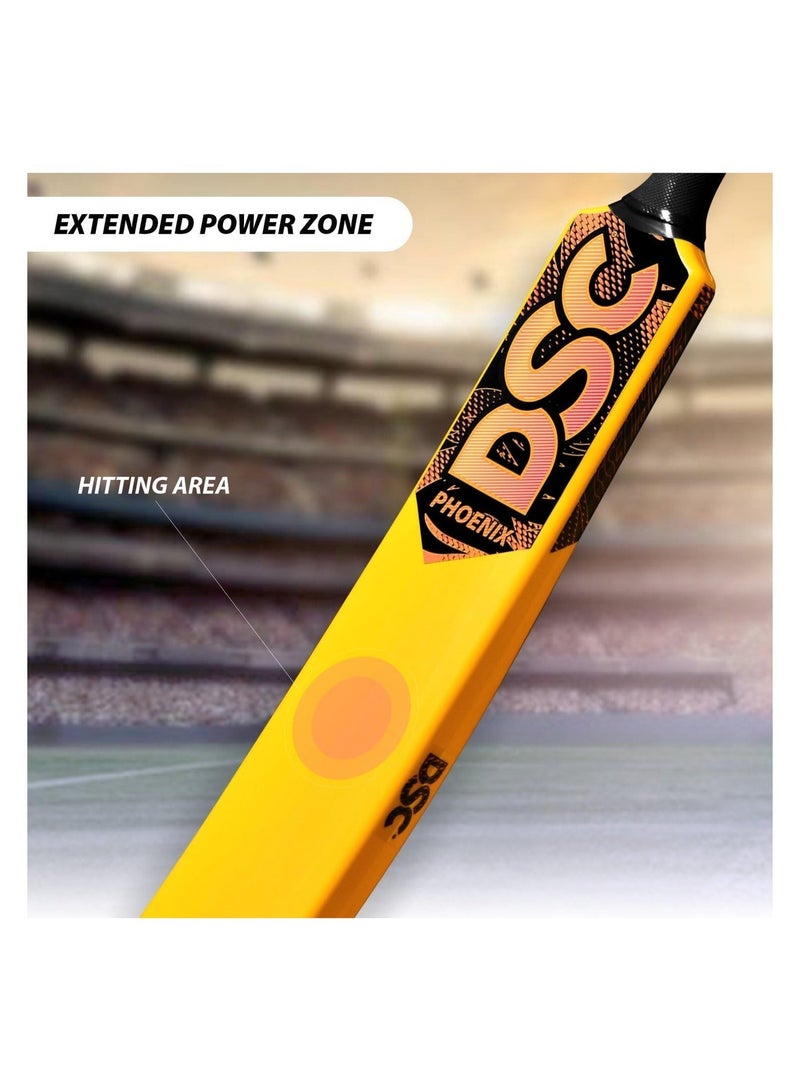 DSC Phoenix Plastic Cricket Bat With Pvc Ball  Lightweight Tennis Ball Bat For Kids, Full Size -6 | Durable Gully Cricket Bat For Boys & Girls, Outdoor Sports Toy Yellow - Image 2
