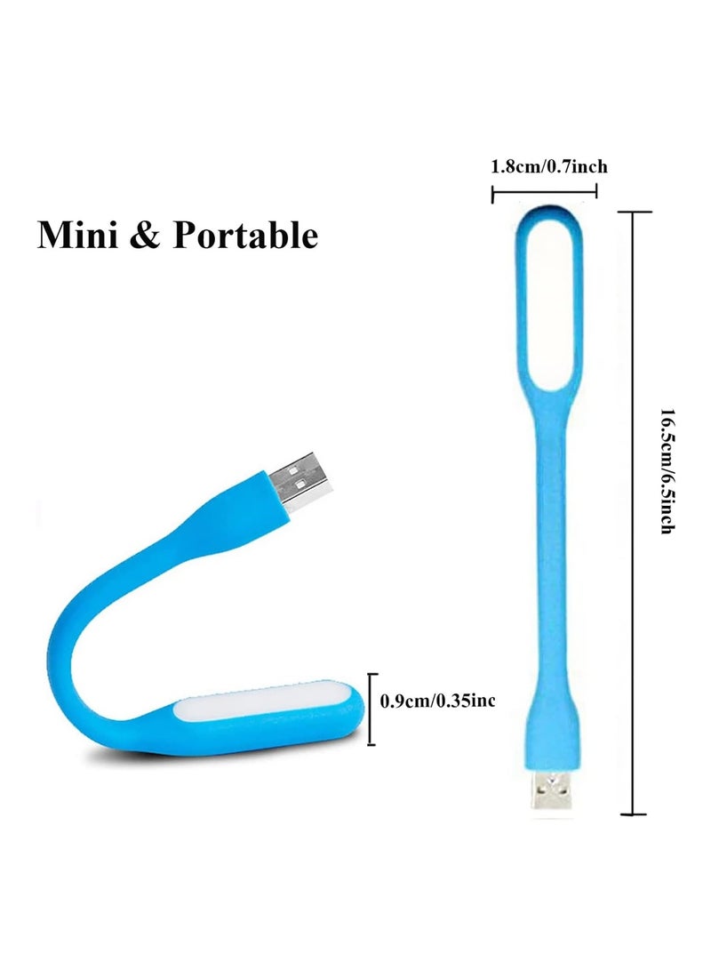 Bukela USB LED Light Lamp for Power Bank, Portable Eye Care Mini Night Light with Flexible Arm, USB Gooseneck Reading Lamps Book Light,Compatible for Desktop, Notebook Laptop (10-Blue)  - Image 2
