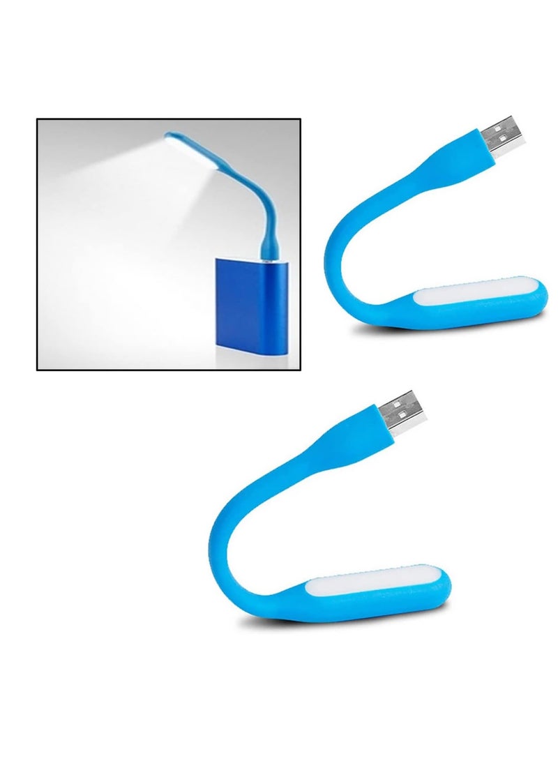 Bukela USB LED Light Lamp for Power Bank, Portable Eye Care Mini Night Light with Flexible Arm, USB Gooseneck Reading Lamps Book Light,Compatible for Desktop, Notebook Laptop (10-Blue)  - Image 3