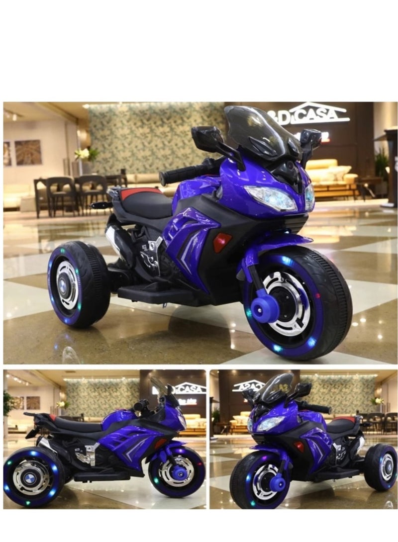 بينغ جنرال دراجة نارية كهربائية للأطفال، دراجة نارية تعمل بالبطارية بثلاث عجلات مع أضواء LED باللون الأزرق - Image 2