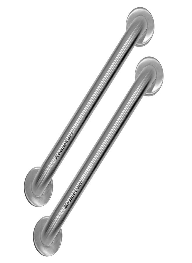 KosmoCare 304 Grade Stainless Steel Grab Bar, Wall Mounted Safety Straight Grab Bar for Bathroom | Grab Bars for Toilet Senior Citizens | Toilet Grab bar for Elderly (10-inch Length - Pack of 2) - Image 1
