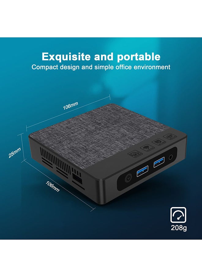 Generic - Mini PC Windows 11 Mini Desktop Computer with Intel Gemini Lake N4020C Processor 6G LPDDR4 64G EMMC 256G SSD Support Dual Screen 4K Resolution Wifi BT for Business Home Office Family - Image 1