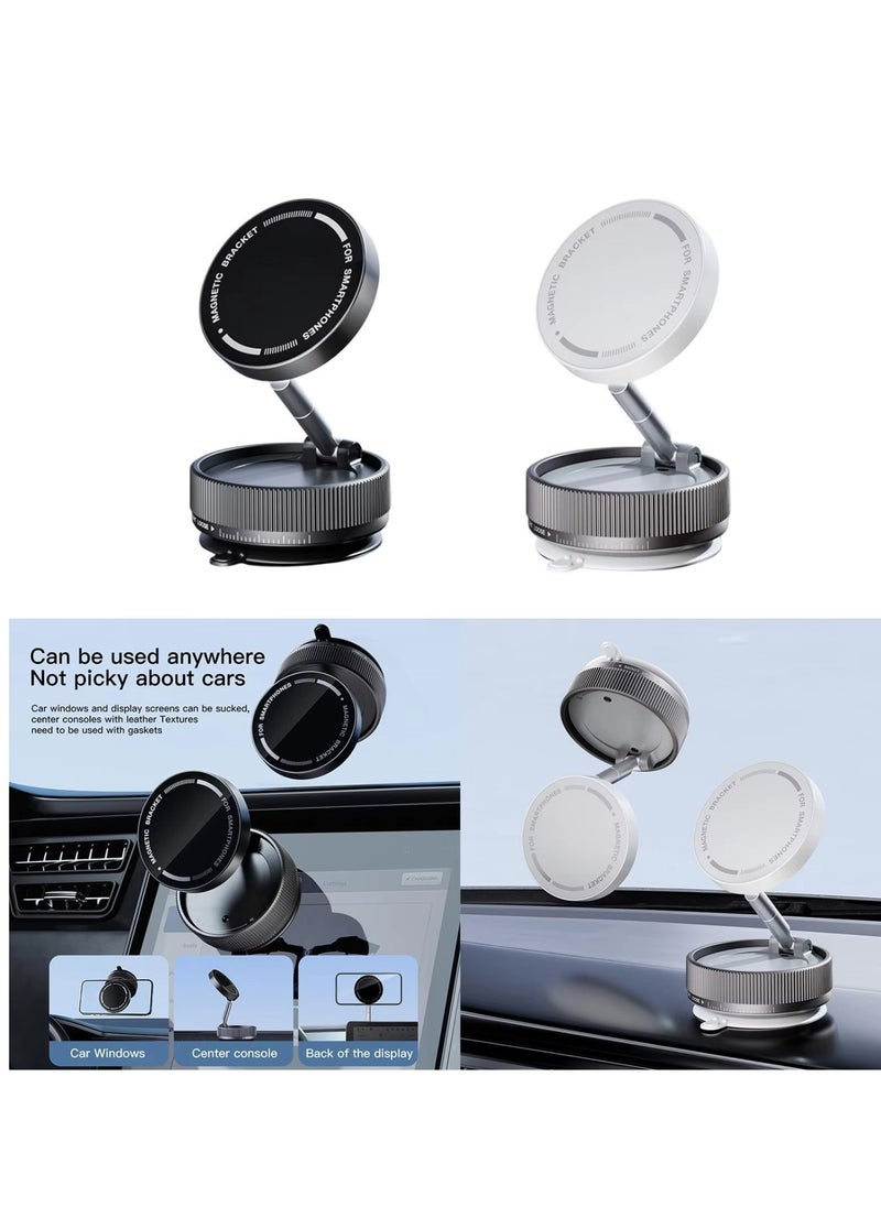 ELTRAZONE Vacuum Magnetic Phone Holder Stand – 360° Adjustable Suction Mount with 5 Nano Gel Pads for Smooth  Rough Surfaces – Foldable Magnetic Phone Holder for iPhone, Android, Car Mount, Desk  More (White) - Image 5