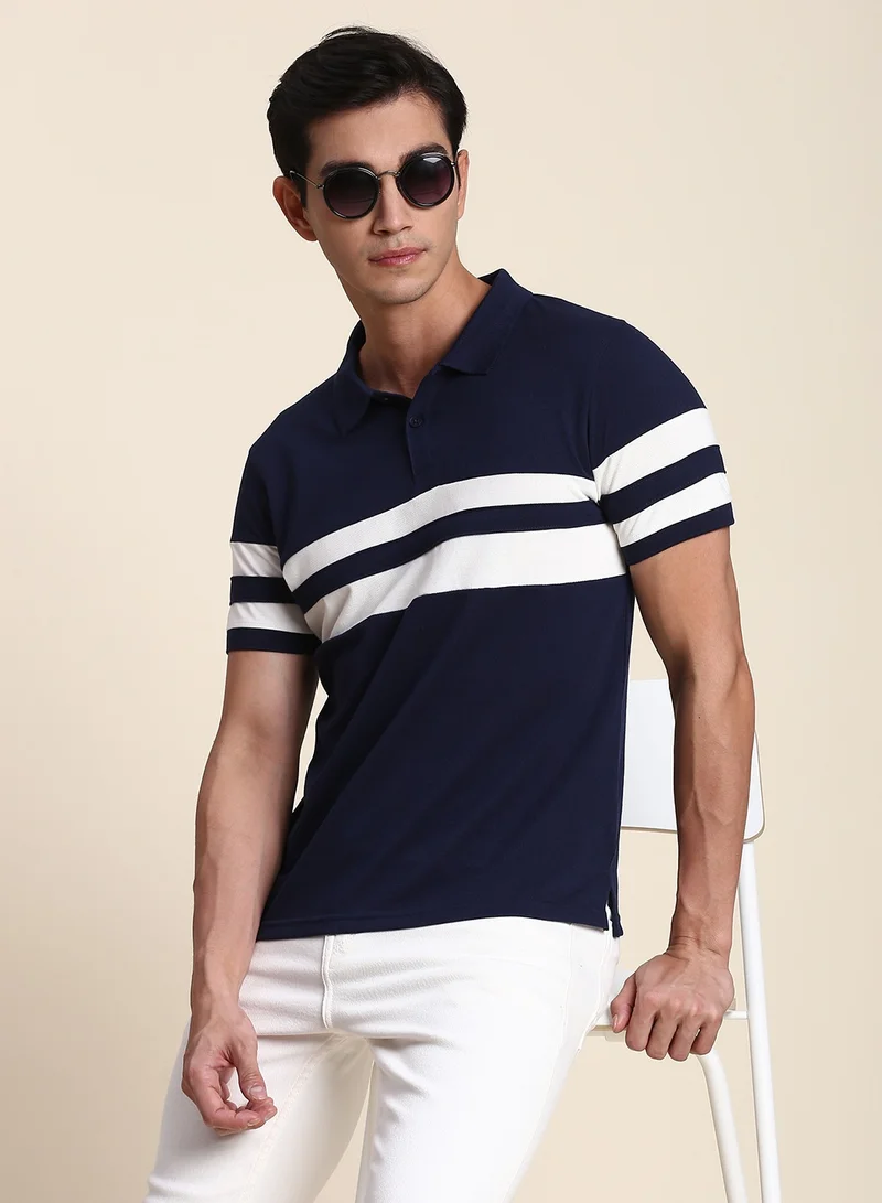 Dennis Lingo Men's Navy Regular Fit Polo T-shirt