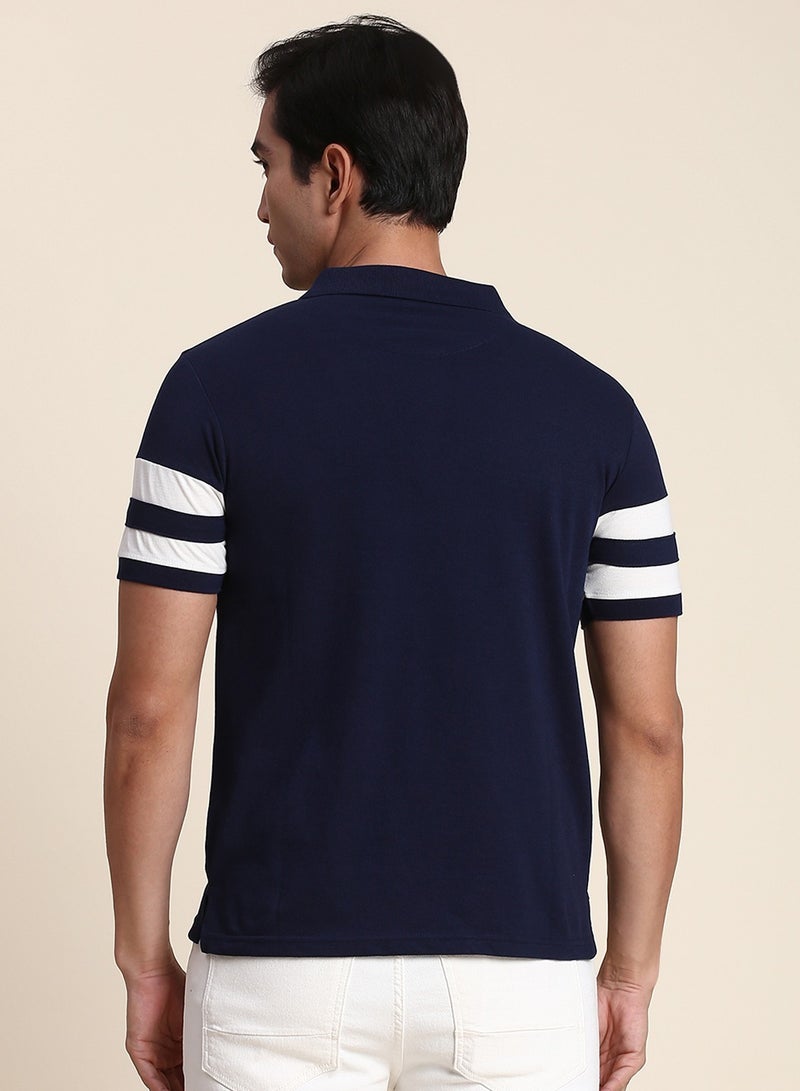 Dennis Lingo Men's Navy Regular Fit Polo T-shirt - Image 5