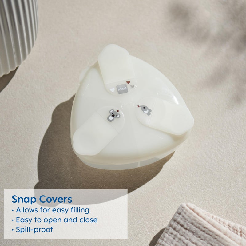 MAM Baby Spill-Proof Formula Dispenser with Snap-On Lid, Ideal for On-The-Go Feedings, Milk Powder Dispenser for Traveling - Image 3