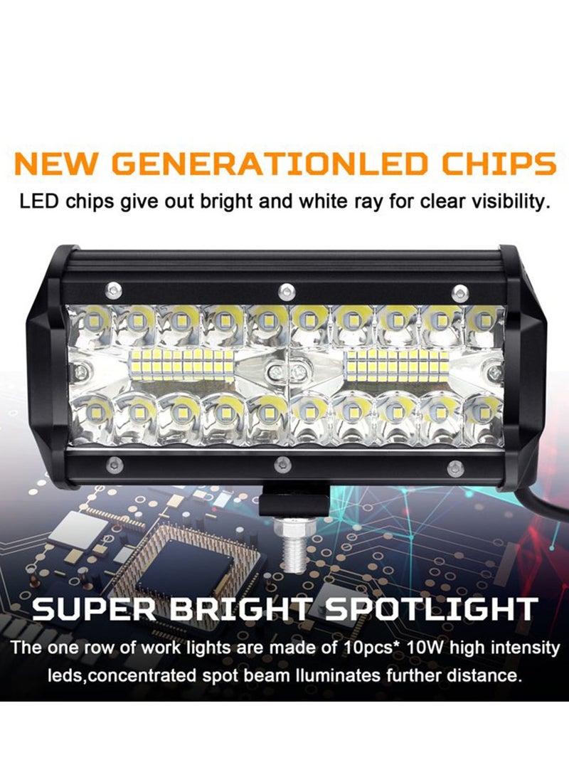 ستارويل 2PCS كشافات LED بحجم 7 إنش و120 واط، لون مزدوج كهرماني/أبيض 6000K، 6 أوضاع (وميض/ضباب/طرق وعرة/تنبيه)، وظيفة الذاكرة، مضادة للماء، مع مجموعة الأسلاك للشاحنات، الجيب، والدراجات النارية  - Image 4