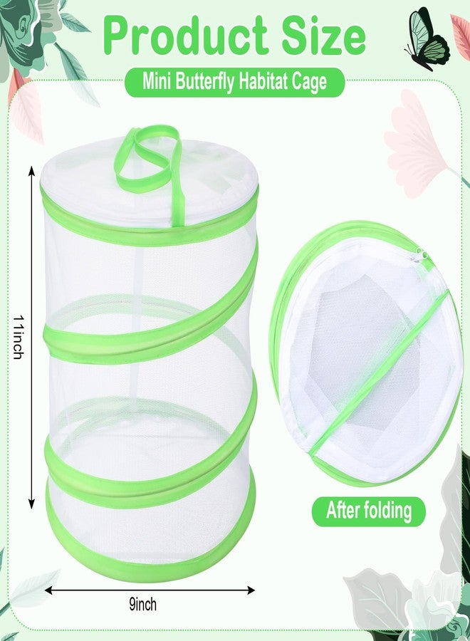 Sherr 6 Pack Butterfly Habitat Cage Clear Mesh Mini Butterfly Net Habitat Container, Terrarium Pop up 9" x 11" Tall - Image 2