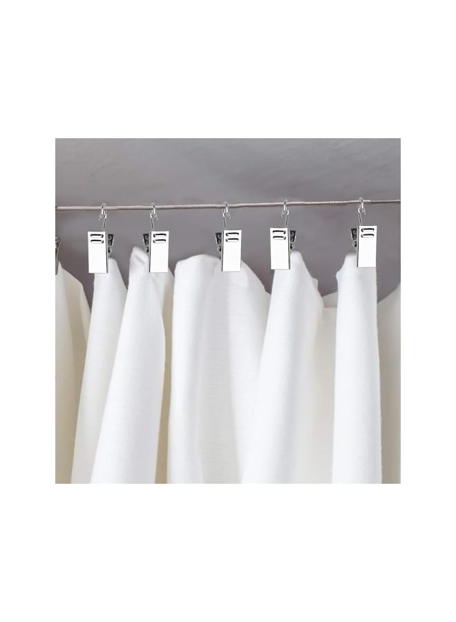 The Bros 50 PCS Curtain Clips Heavy-Duty Hook Clip Set, Stainless Steel Clips with Hook for Home Decoration, Photos, Art Craft Display (Silver) - Image 5