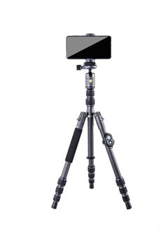 VANGUARD VEO3GO204CB Compact, Lightweight Carbon Fiber Travel Tripod with Ball Head, Monopod Option, Smart Phone Holder and Bluetooth Remote, Black 