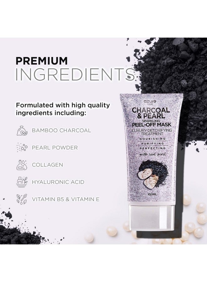 أزور كوزمتيكس قناع الوجه الفاخر المضاد للشيخوخة من أزور الفحم واللؤلؤ، مرطب ومنقي، يزيل الرؤوس السوداء والأوساخ والزيوت مع حمض الهيالورونيك والكولاجين للعناية بالبشرة صنع في كوريا، 150 مل - Image 2