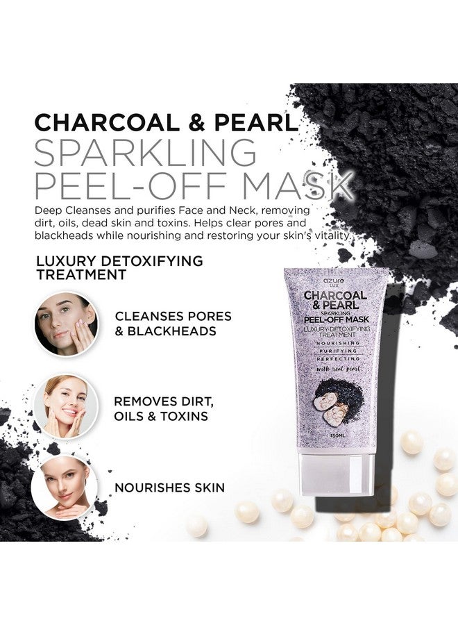 أزور كوزمتيكس قناع الوجه الفاخر المضاد للشيخوخة من أزور الفحم واللؤلؤ، مرطب ومنقي، يزيل الرؤوس السوداء والأوساخ والزيوت مع حمض الهيالورونيك والكولاجين للعناية بالبشرة صنع في كوريا، 150 مل - Image 3