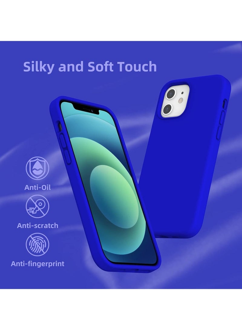 جراب هاتف نحيف من السيليكون السائل 4 طبقات من المطاط الناعم المقاوم للصدمات ومتوافق مع هاتف iPhone 11 مقاس 6.1 بوصة مع بطانة من الألياف الدقيقة المضادة للخدش (أزرق بيبسي) - Image 2