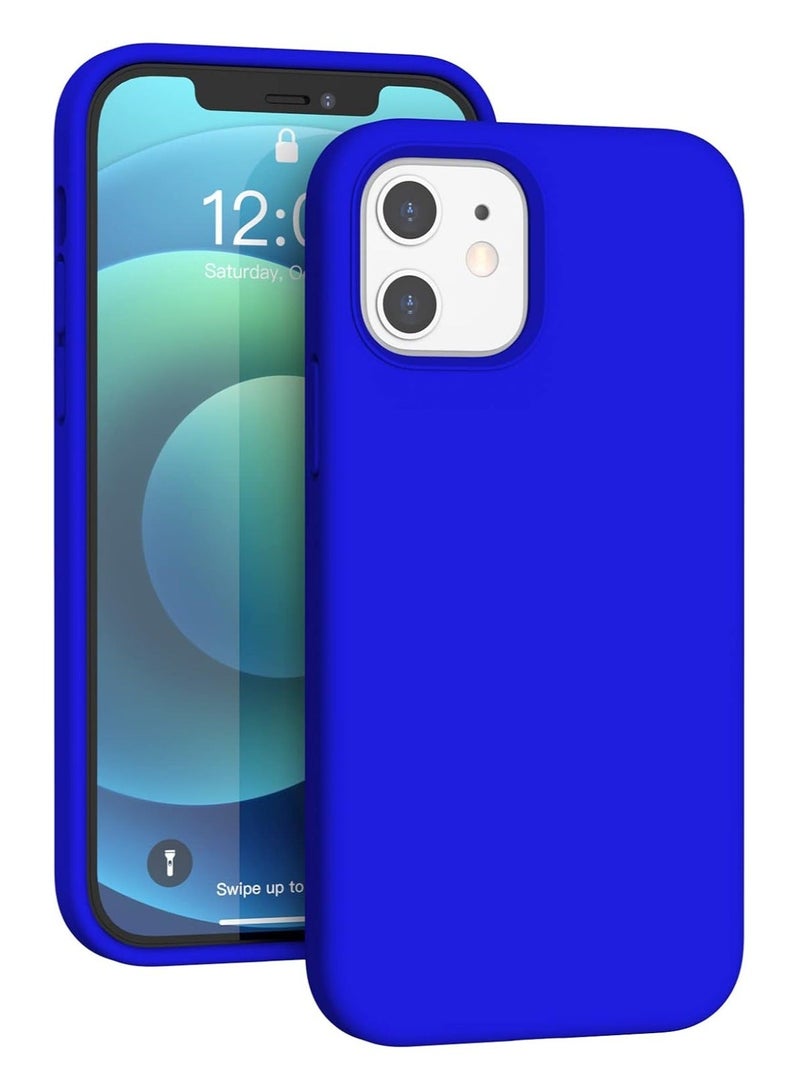 جراب هاتف نحيف من السيليكون السائل 4 طبقات من المطاط الناعم المقاوم للصدمات ومتوافق مع هاتف iPhone 11 مقاس 6.1 بوصة مع بطانة من الألياف الدقيقة المضادة للخدش (أزرق بيبسي) - Image 1