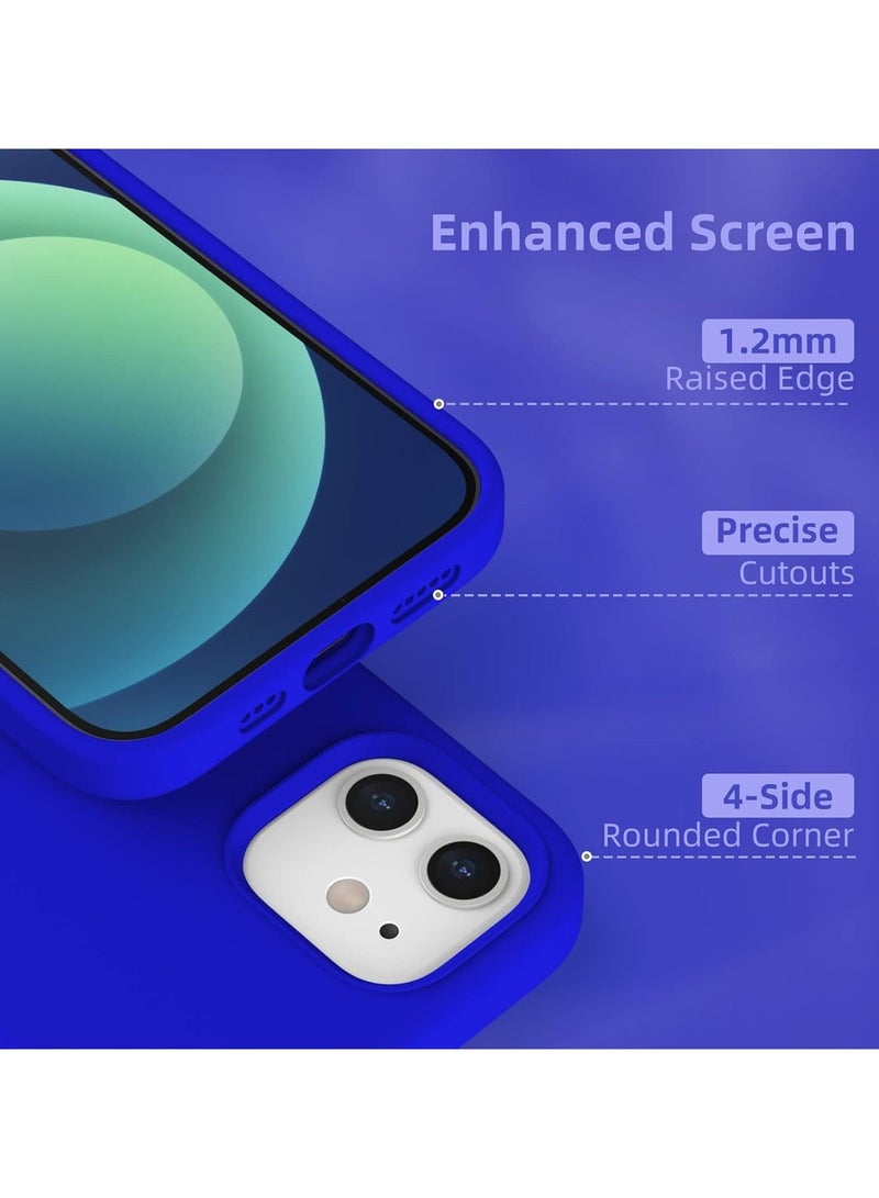جراب هاتف نحيف من السيليكون السائل 4 طبقات من المطاط الناعم المقاوم للصدمات ومتوافق مع هاتف iPhone 11 مقاس 6.1 بوصة مع بطانة من الألياف الدقيقة المضادة للخدش (أزرق بيبسي) - Image 5