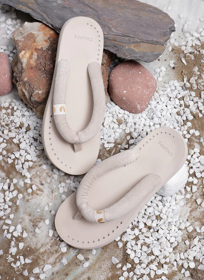 تشيبس CHUPPS Women Beige Plush Doctor Ultra Soft Ortho Flip-Flops