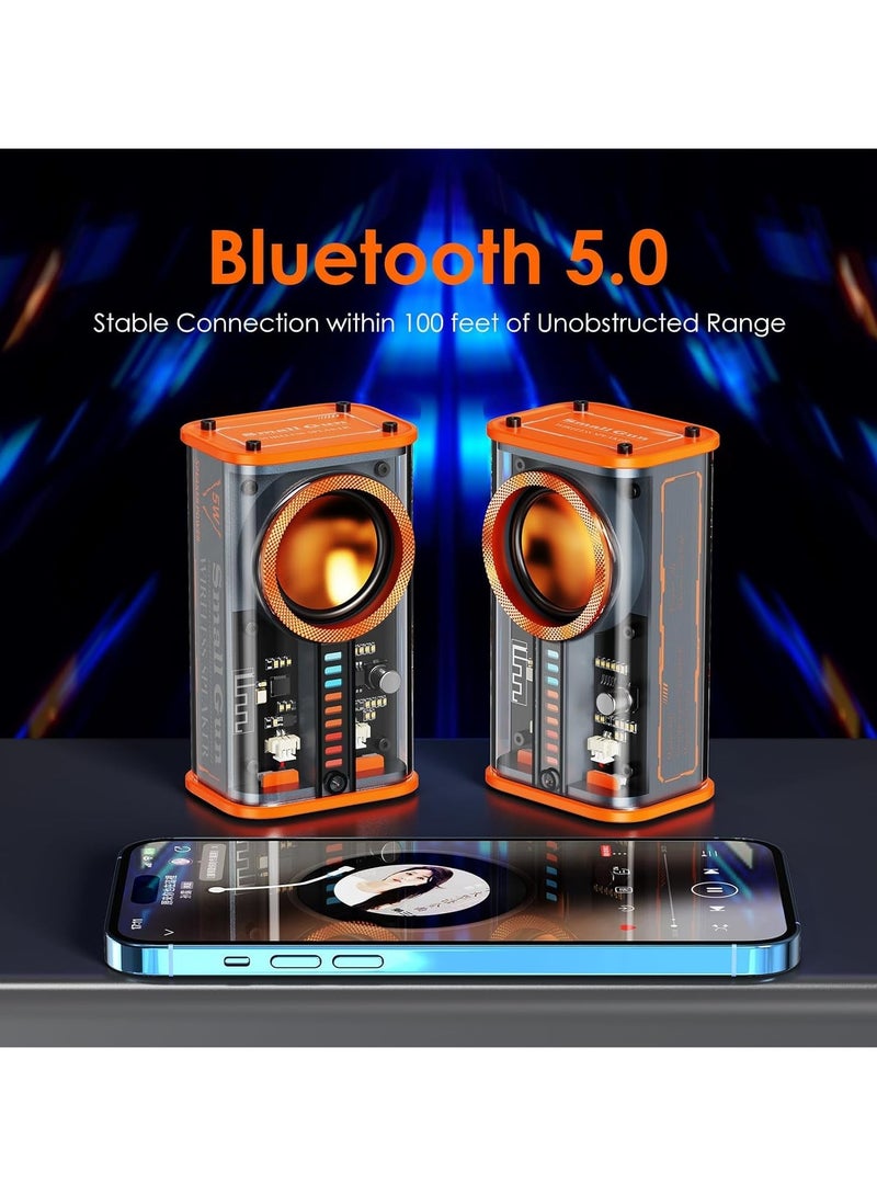 Beauenty Transparent wireless bluetooth speaker, portable mini speaker with LED color light stereo sound, suitable for office, party camping - Image 4