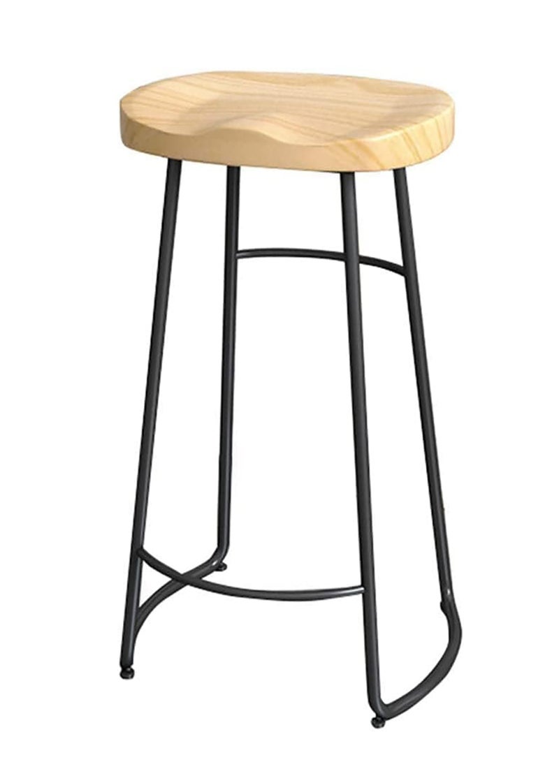 Ripple FURNITURE Industrial & Vintage Iron Metal & Solid Wood Retro Design Tall Bar Stool  - Image 1