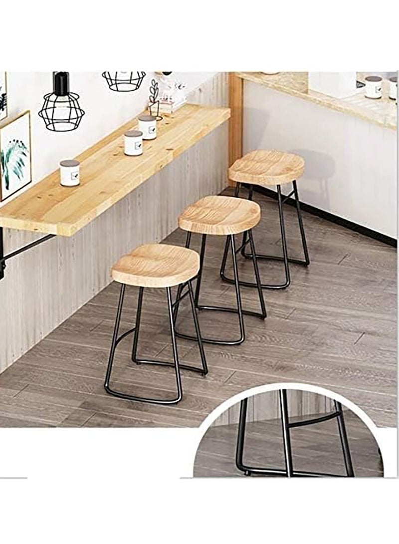 Ripple FURNITURE Industrial & Vintage Iron Metal & Solid Wood Retro Design Tall Bar Stool  - Image 3