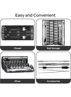 XIKKART XIKKART 128 in 1 Electronics Precision Screwdriver Set Professional Magnetic Repair Tool Kit with 122 Bits for Computer PC iPhone Laptop Game Console Watch Xbox PS5 MacBook Ring Doorbell  - Image 2