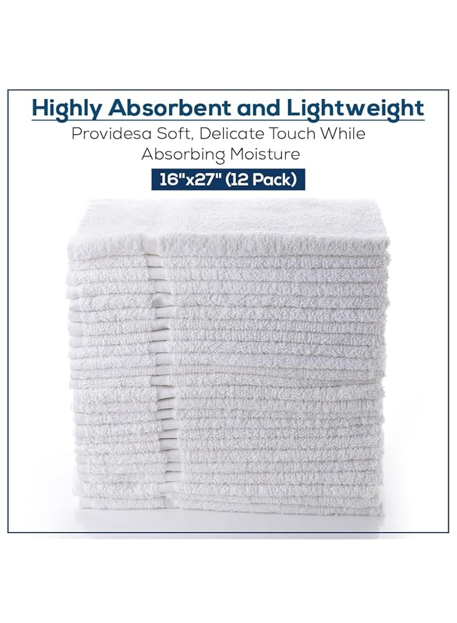 erorex 79251 White Hand Towels 16 Inch X27 Inch 12 Pack - Image 2