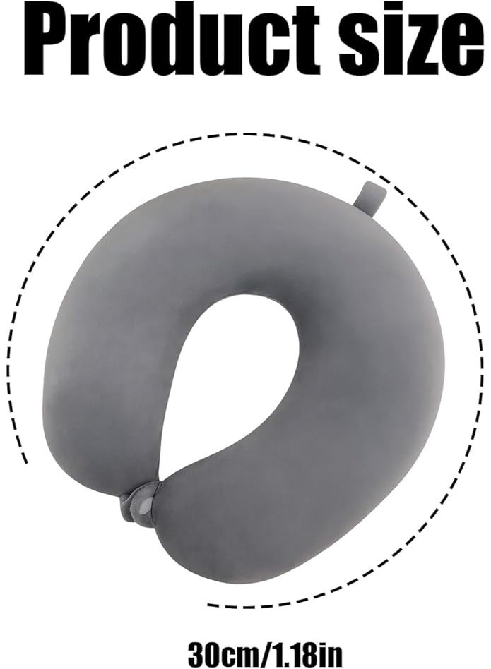 Memory Foam Travel Neck Pillow - Comfortable Support U-Shaped Cushion (30x30 cm) - Durable & Versatile for Car, Plane & Office Daily Use - Image 2