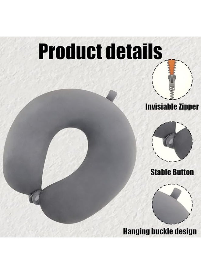 Memory Foam Travel Neck Pillow - Comfortable Support U-Shaped Cushion (30x30 cm) - Durable & Versatile for Car, Plane & Office Daily Use - Image 4