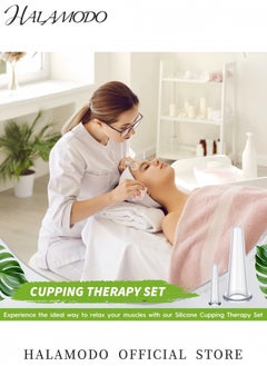 HALAMODO 4Pcs Silicone Cupping Set Transparent Mini Facial Massage Cups for Skin Care Neck Back and Eye Therapy Safe and Anti-Aging Tools for Home Use  - Image 4