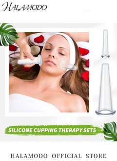 HALAMODO 4Pcs Silicone Cupping Set Transparent Mini Facial Massage Cups for Skin Care Neck Back and Eye Therapy Safe and Anti-Aging Tools for Home Use  - Image 3