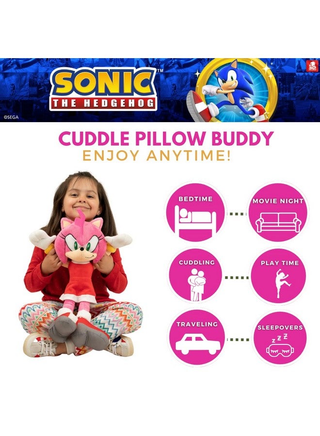 Franco وسادة عناق أنمي فرانكو سوبر سوفت بلش، 1 قطعة (عبوة من 1)، سونيك ذا هيدجوج آمي روز - Image 3