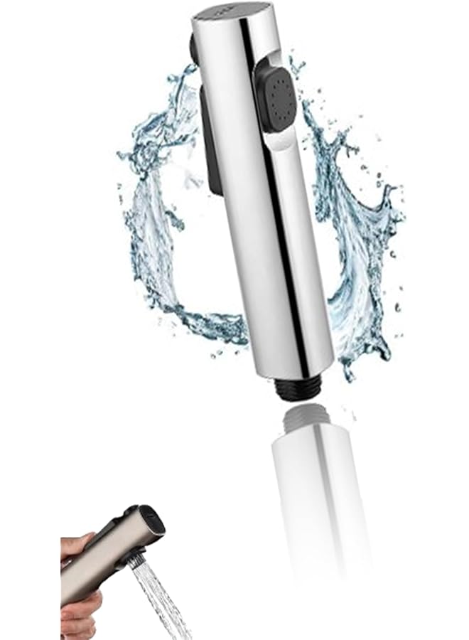 The Bros Silver Handheld Bidet Sprayer - Two-Function Shower Head, Faucet Attachment, Lightweight Mini Spray for Bathroom and kitchen - Image 1