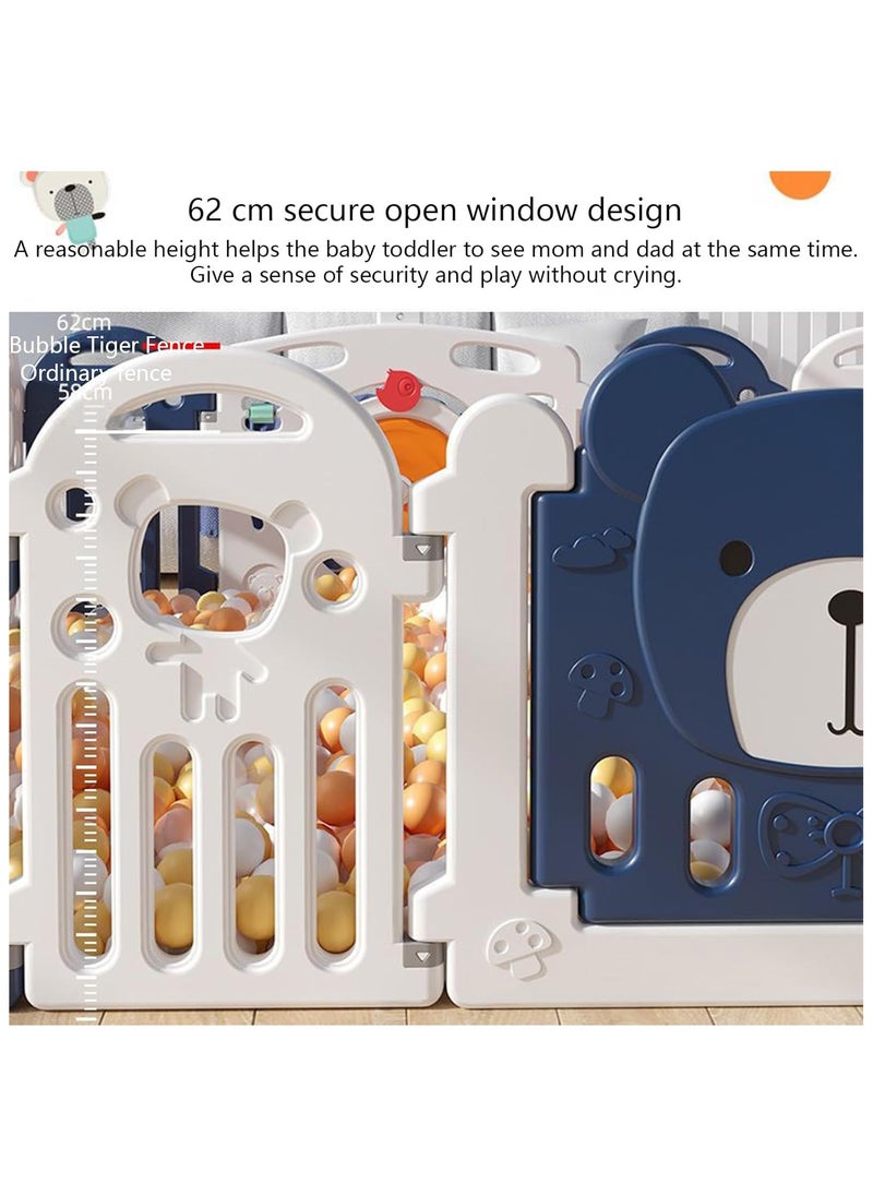 Jorunb - Baby Playpen,Child Safety Fence,Upgrade Foldable Kids Safety Play Yard Home Outdoor Baby Fence Play Pen NO Gaps with Gate for Baby Boys Girls Toddlers,14 Panels+1 Door Bar+1 Game Bar - Image 1