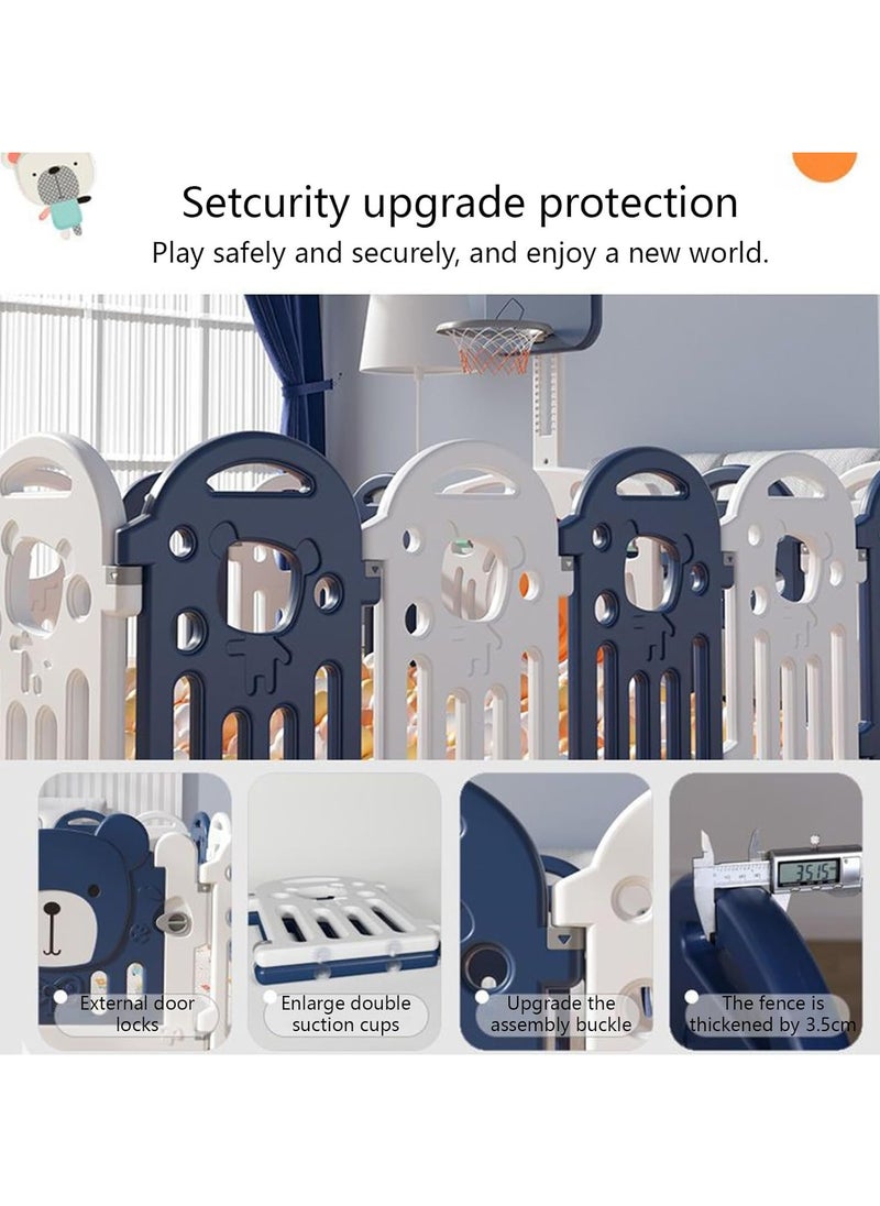 Jorunb - Baby Playpen,Child Safety Fence,Upgrade Foldable Kids Safety Play Yard Home Outdoor Baby Fence Play Pen NO Gaps with Gate for Baby Boys Girls Toddlers,14 Panels+1 Door Bar+1 Game Bar - Image 1
