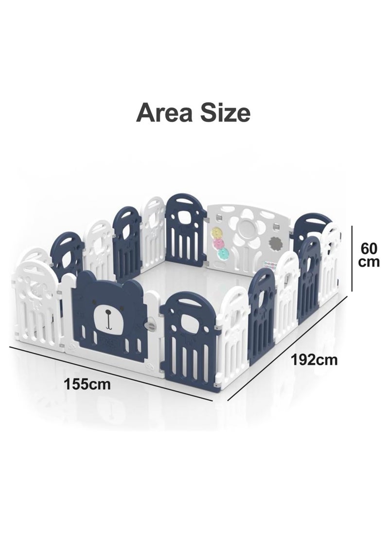 Jorunb - Baby Playpen,Child Safety Fence,Upgrade Foldable Kids Safety Play Yard Home Outdoor Baby Fence Play Pen NO Gaps with Gate for Baby Boys Girls Toddlers,14 Panels+1 Door Bar+1 Game Bar - Image 1