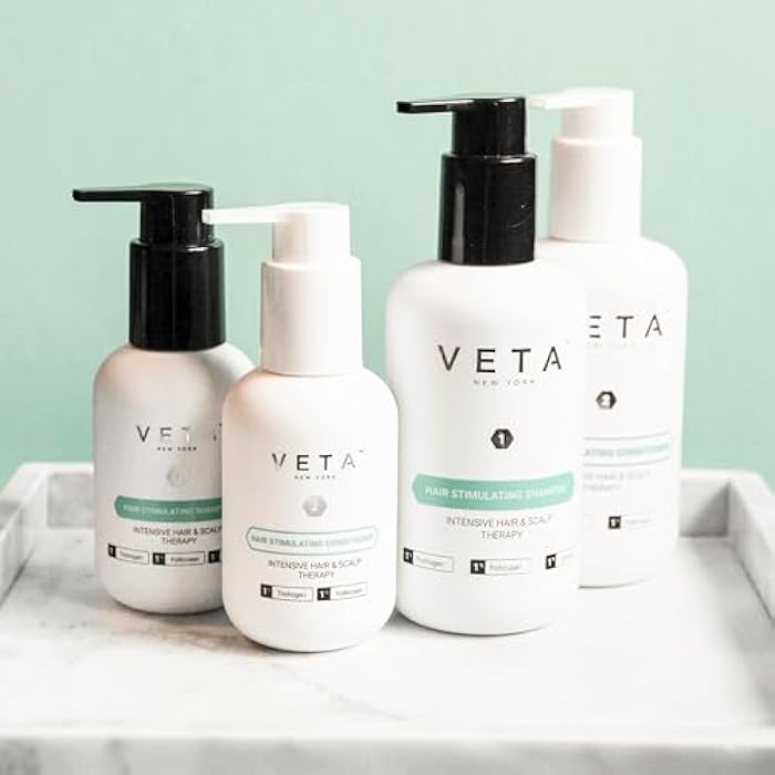 Veta Hair Stimulating Shampoo, 8.5 fl. oz - Sulfate-Free, Restores Growth Cycle, 1% Trichogen, 1% Follicusan, Unscented, Unisex, All Hair Types, Color Treated - Image 5