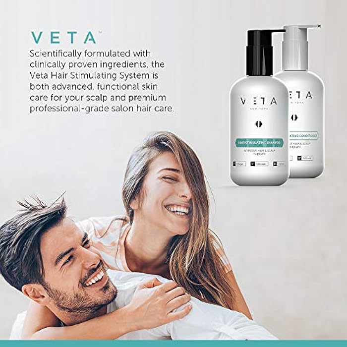 Veta Hair Stimulating Shampoo, 8.5 fl. oz - Sulfate-Free, Restores Growth Cycle, 1% Trichogen, 1% Follicusan, Unscented, Unisex, All Hair Types, Color Treated - Image 3