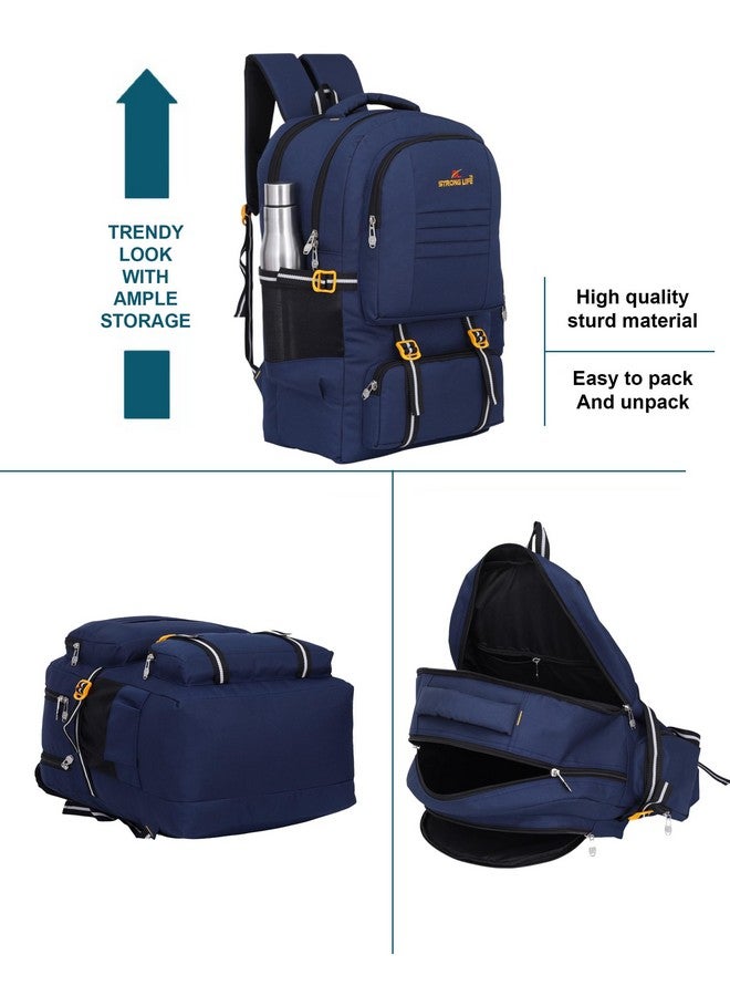 STRONG LIFE 50 Litres Unisex Travel Tourist Rucksack Backpack for Outdoor Sports Camp Hiking Trekking Bag for Men and Women (Blue) - Image 3