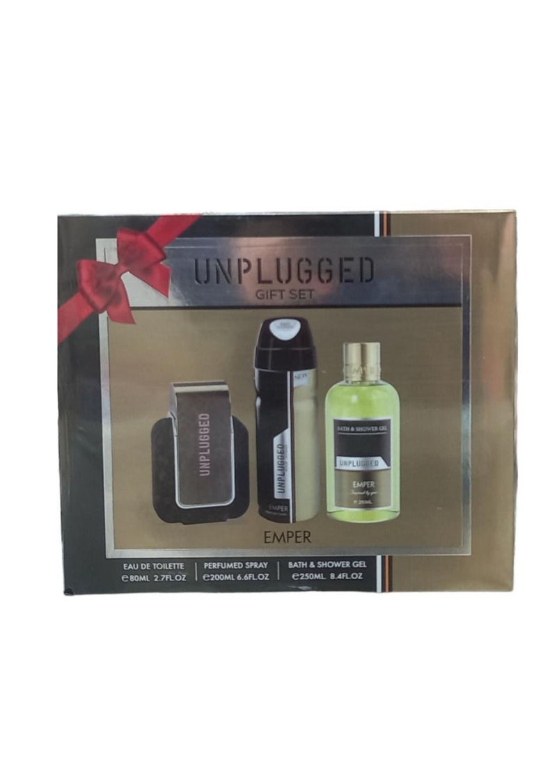 Eau De Toilette Gift set Consisting Of Perfume/EDT 80 Ml Body Spray 200 Ml And Shower Gel 250 Ml
