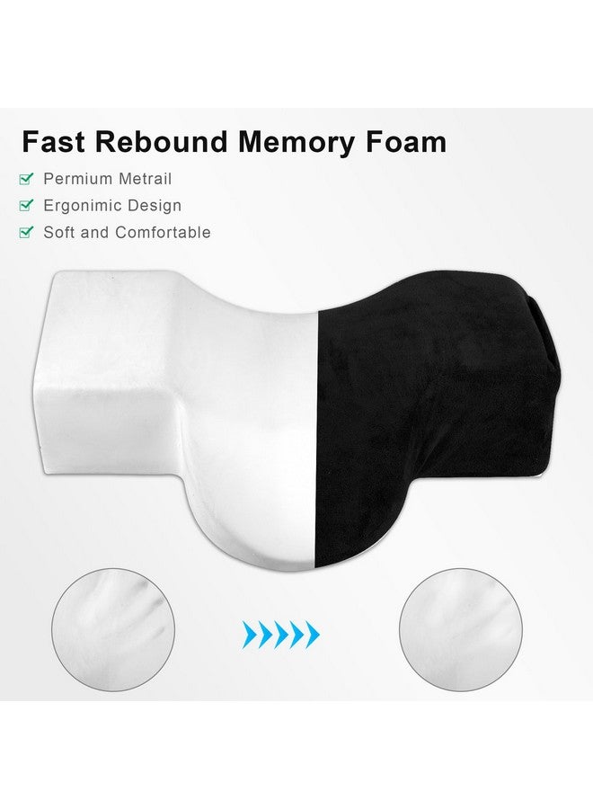 IMENE Lash Pillow for Lash Extensions- Memory Foam Lash Pillow with Neck and Back Support, Ergonomic lash Bed Pillow with Velvet Pillowcase and Lash Organizer Pockets （Black） - Image 4