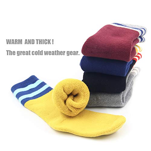 HowJoJo Boys Thick Fleece Socks Kids Winter Warm Thermal Crew Seamless Socks 5 Pack 3T/4T/5T - Image 3