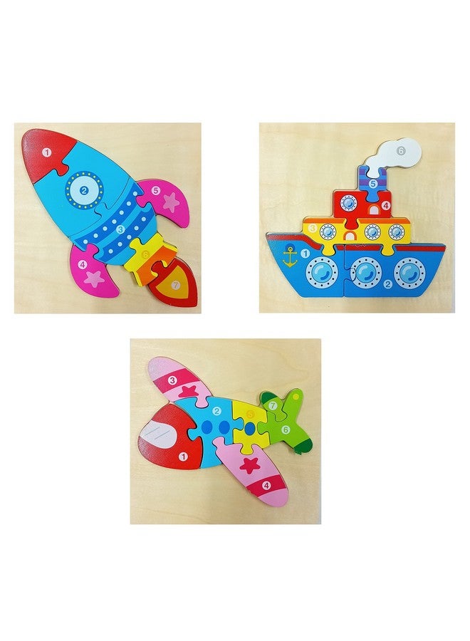 سمونيو لعبة أحجية خشبية ثلاثية الأبعاد مصنوعة يدويًا من سمونيو، مناسبة للأطفال من سن ٣ سنوات فما فوق؛ مكعبات ألعاب متعددة الألوان لتعليم الحروف والأرقام، مناسبة للأولاد والبنات (١٨ سم × ١٨ سم، ٣ مركبات كبيرة) - Image 1