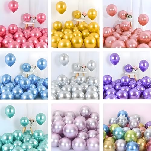 Juzfun Chrome Balloon for Birthday Decoration Kit Metallic Red 20 pcs Latex Glossy Finish Party Balloons for Wedding, Anniversary Celebration 10 Inch Helium & Air Supported - Image 5