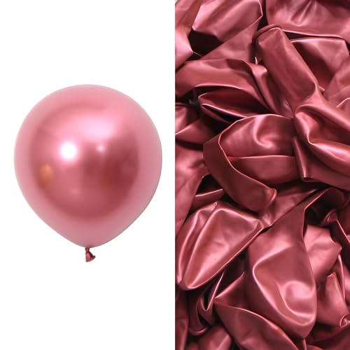 Juzfun Chrome Balloon for Birthday Decoration Kit Metallic Red 20 pcs Latex Glossy Finish Party Balloons for Wedding, Anniversary Celebration 10 Inch Helium & Air Supported - Image 2