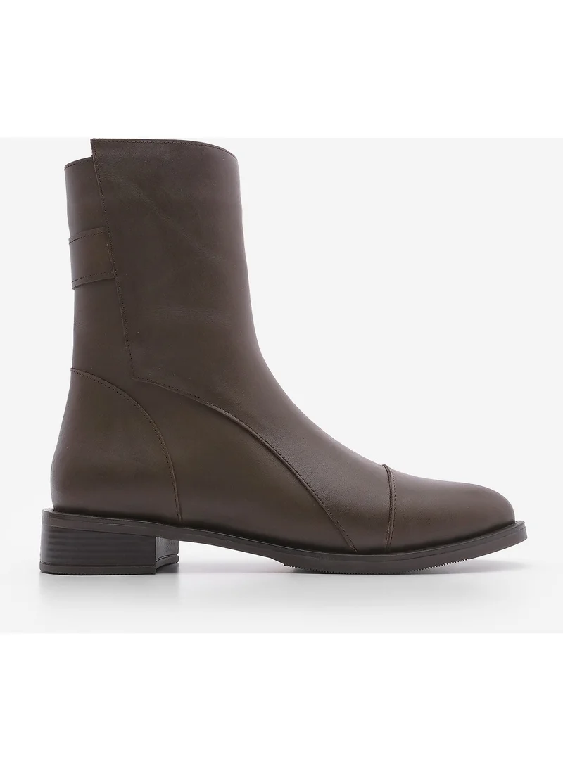 MARJIN Women's Leather Casual Boots Zipper Tekas