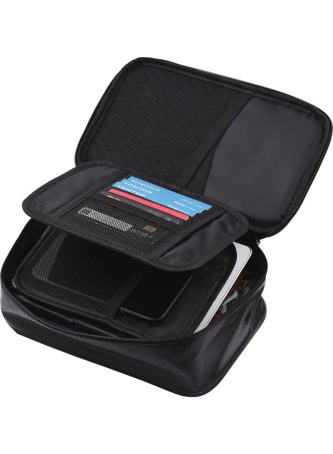 NIBEMINENT Fireproof File Document Bag with Multi-Layer Card Case Black  - Image 4